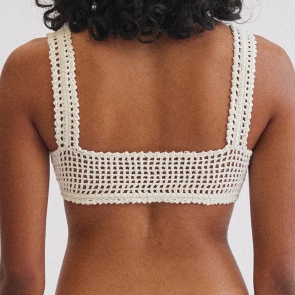 She Made Me x Free People Naira S 4/6 Tan Brown 2pc Crochet High Waist Handmade - Picture 15 of 15